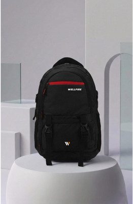 WFB Backpack Laptop Bag with Multi Pocket Travel School College Backpack 35 L Laptop Backpack(Black)