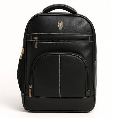 Krishiv Woodly Executive Edge Stylish Faux Leather Laptop Bag for Professionals 22 L Trolley Laptop Backpack(Black)