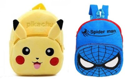 True Pro pickachu & spiderman 2 10 L Backpack(Multicolor)