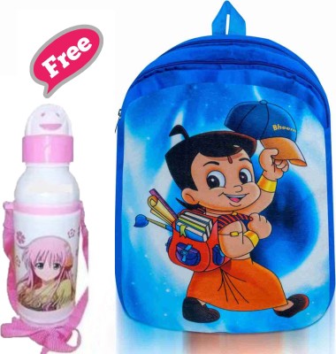 KUSUMECOMMERCE Kids School Bag With Free Water Bottle School Backpacks Choota Bheem Kids Bag 12 L Backpack(Blue)