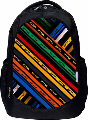 MY FAV Stripes Print Laptop Backpack for Men Women / School Bag for Boys & Girls 32 L Laptop Backpack(Multicolor)