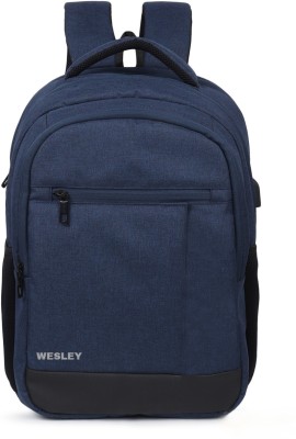 WESLEY Addition Anti-theft Usb Charging Travel business/Office/casual/college 35 L Laptop Backpack(Blue)