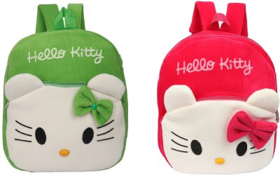 Blue Eyes HELLO KITTY GREEN & PINK 10 L Backpack(Multicolor)