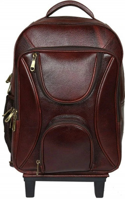 grizly Leather Backpack For men office use with laptop compartment 24 LTR 24 L Trolley Laptop Backpack(Brown)