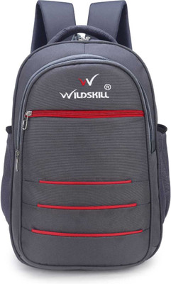WILDSKILL Black Backpack School College & Travel Bag with Front Zipper Pocket ( SMALL BAG) 30 L Backpack(Grey)
