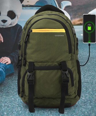 GOSNMA Laptop Backpack 1001 Unisex With USB Port And Rain Cover 40 L Laptop Backpack(Green)