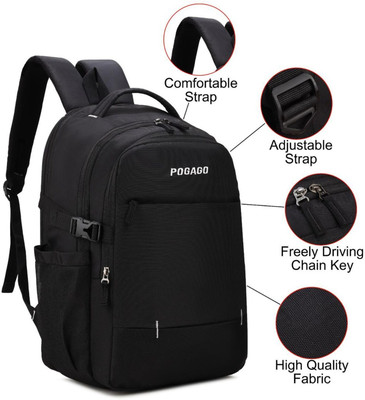 pogago B-0116-Black 30 L Laptop Backpack(Black)