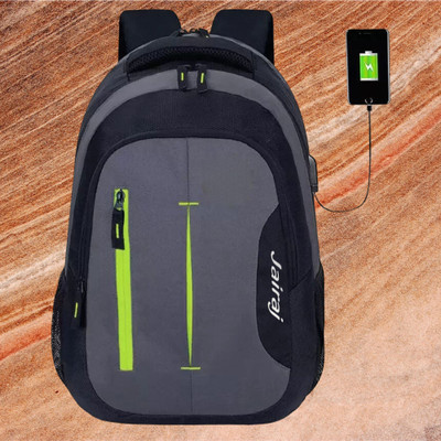 JairaJ backpack bag laptop bag school backpag(19*14) 34 L Laptop Backpack(Black, Grey)