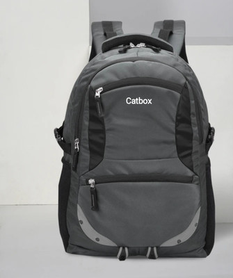 Catbox Laptop Backpack Waterproof Febric Spacy Unisex School Bag With Reflective Strip 35 L Backpack(Grey)