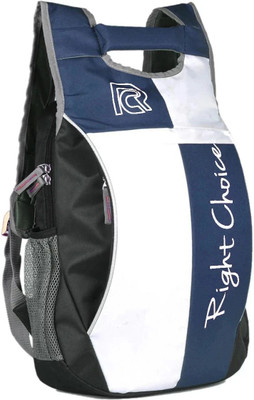RIGHT CHOICE (2233) BLACK NAVY BLUE WHITE stylish tuff quality college school casual bag boy & girl 20 L Backpack(White, Blue)