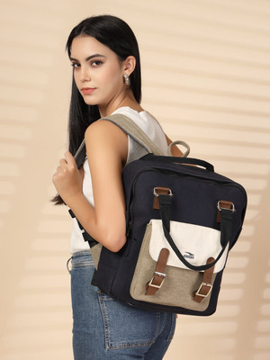 ENSAC BACKPACK-CANVAS-FLORAL 15 L Laptop Backpack(Blue)