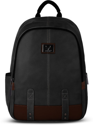 REDHORNS Classic 30L Faux Leather Laptop Backpack 15.6 Inch,Water Resistant for Unisex 30 L Laptop Backpack(Black)