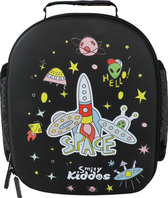 smily kiddos HARD TOP PRESCHOOL BAG SPACE THEME BLACK 25 L Backpack(Black)