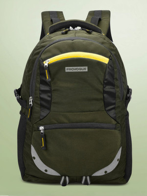 PROVOGUE Spacy unisex with rain cover and reflective strip 35 L Laptop Backpack(Green)