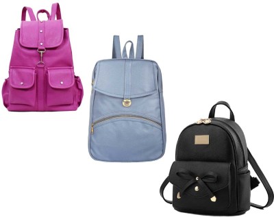 QUASHIMI COLLECTION HB-27-prpl-2bl+sky-blu-psh-lck+blk-tei-pitthu-cmbo 6 L Backpack(Purple, Blue, Black)