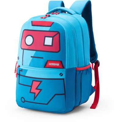 AMERICAN TOURISTER Toodle 4.0 Teal School Backpack Rain Cover 32.5 Ltrs-Unisex 35 L Backpack(Blue)