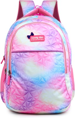 Dejan 34L School Bag for Girls, Kids, Girls Bag, Bag, Laptop Backpack, Daypack Waterproof School Bag(Pink, 34 L)