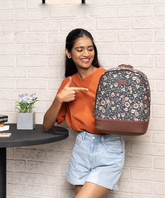 ZOUK Chittoor Blue Kalamkari Dome Daypack 12 L Backpack(Blue)