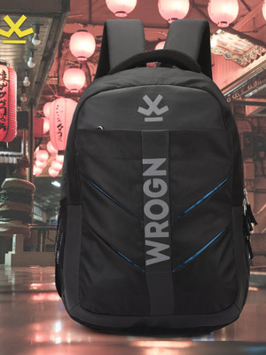 WROGN Unisex Sparton Casual with rain cover and reflective strip 35 L Laptop Backpack(Black)