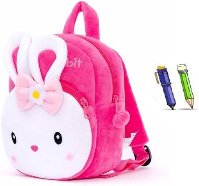 7Eleven Enterprise Fashionable Soft Material School Bag For Kids School Bag For Kids(Age2 To 6Year) 10 L Backpack(Pink, White)