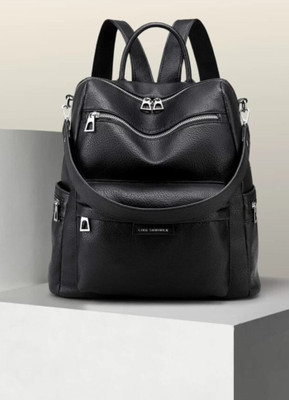 JAISOM Medium 20L Classic Backpack For Women & Girls ( Black ) 20 L Laptop Backpack(Black)