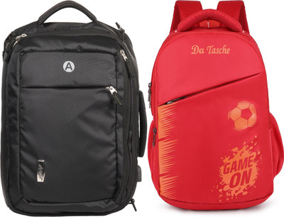Da Tasche TWILL SHINE RED 33 L Laptop Backpack(Red, Black)