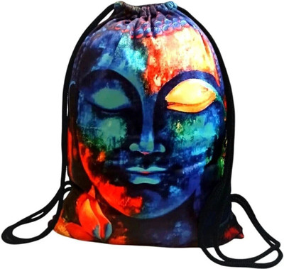 Fab C Long Lasting Printed Drawstring Backpack for Casual/ Yoga/ Tution/ Sports 16 L Backpack(Blue)
