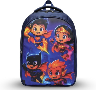 MOSU SuperHero Design School Bag for Kids 26 L Backpack(Blue)