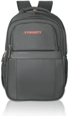 Priority 18 Inch Solid Grey Polyester 26 L Laptop Backpack(Grey)