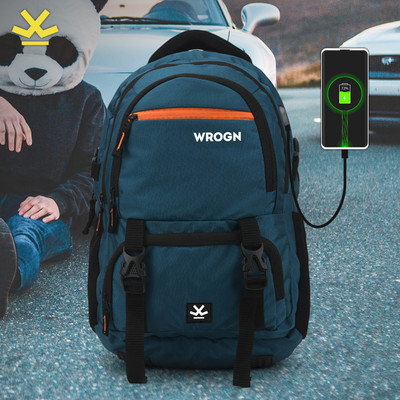 WROGN with Port and Rain Cover 40 L Laptop Backpack(Blue)