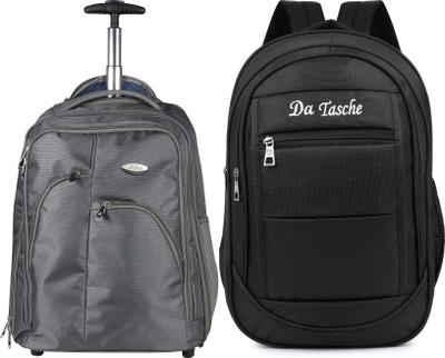 Da Tasche 2100D BLK 40 L Laptop Backpack(Black, Grey)