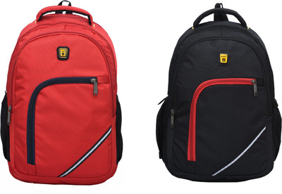 Blowzy Bags Hot Selling Polyester Casual School Book Bag for Youth College Laptop Backpack Waterproof School Bag(Black, Red, 30 L)