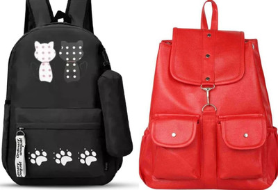 khatushyam collection A_PNJ__@ BLK--1 & pc23_abc 30 L Backpack(Black, Red)