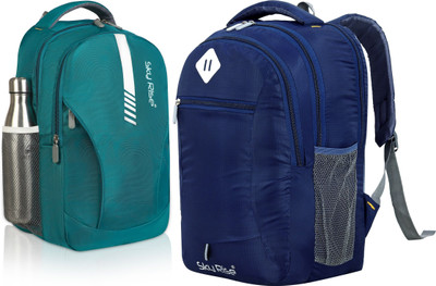 SKY RISE Laptop Backpack 35 L Laptop Backpack(Blue, Green, Grey)