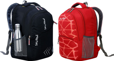 SKY RISE Laptop Backpack 35 L Laptop Backpack(Red, Black)