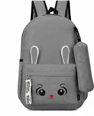 NME Collection Women's/Girls Preppy Style Fashion Waterproof Women Girls Backpack Korean Design Drawstring Chain travel College Office Bag Laptop Backpack 12 L Backpack(Grey)