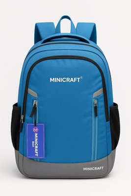 Anany Stylish School & College Bag with Multiple Pockets for Boys and Girls 35 L Laptop Backpack(Blue, Grey)