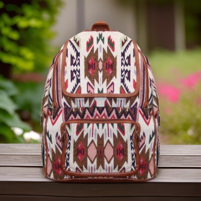 Erza Bohemian Chic Aztec Backpack 5 L Backpack(Multicolor, Red, White)