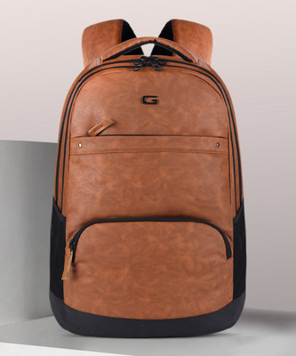 Gear Vintage 2 Leather without Anti Theft 33 L Laptop Backpack(Tan)