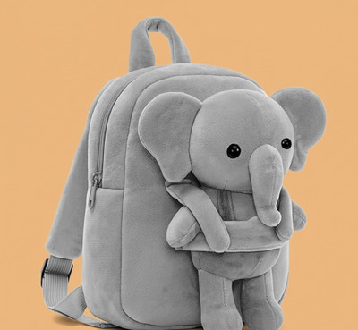 UDHNA Elephant Soft Toy Backpack for Toddlers – Travel & Picnic Bag 12 L Backpack(Grey)