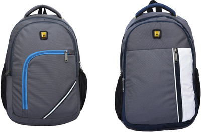 Blowzy Bags Hot Selling Polyester Casual School Book Bag for Youth College Laptop Backpack Waterproof School Bag(Grey, White, 30 L)