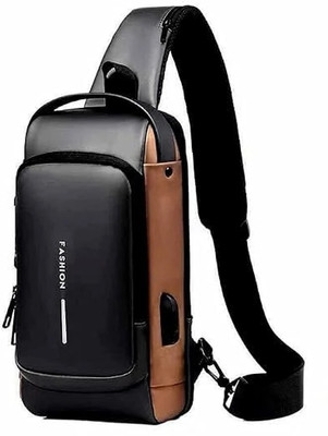 VPYXEN Anti Theft Waterproof Unisex Sling Bag, USB Charging port Shoulder Backpack 1 L Backpack(Multicolor)