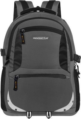 PROVOGUE PLUS Water Rasistant Fabric Spacy Unisex School Bag With Reflective Strip 37 L Laptop Backpack(Grey)