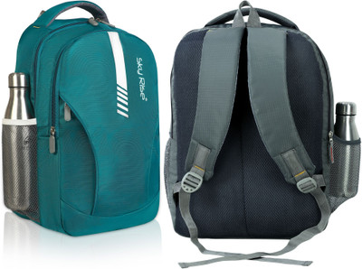 SKY RISE backpack30 35 L Laptop Backpack(Grey, Green, Grey)