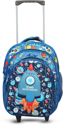 Little Munchkins Kids School Trolley Bag, Space Rocket 3D Printed Hard Sell, School Trolley, Blue 35 L Trolley Backpack(Blue, Multicolor)