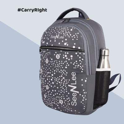 SeeNLee Silver Zipper Unique Dotted Design Casual Bag 28 L Backpack(Blue)