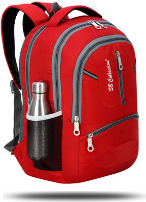 SBCOLLECTION School Bag for Class 4th to 10th Standard Tuition School College All Day Use 32 L Backpack(Red)