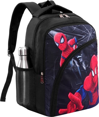 ZERUS For Kids Spiderman School Bag For Boys & Girls Bagpack For Travel & Tuition 22 L Backpack(Black)