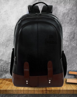 jir fashion Unisex Spacy Latest College Bag Soft Finish Leatherette 40 L Laptop Backpack(Black)