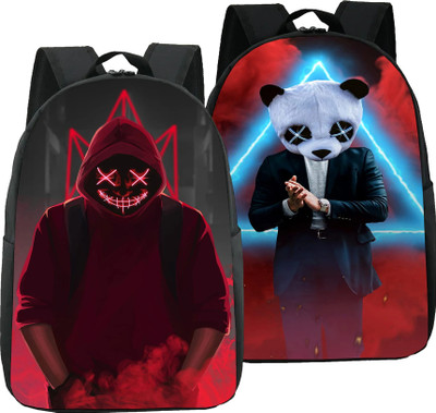 Plama A_DEVIL+PANDA 1-COMBO_abc 30 L Backpack(Multicolor)